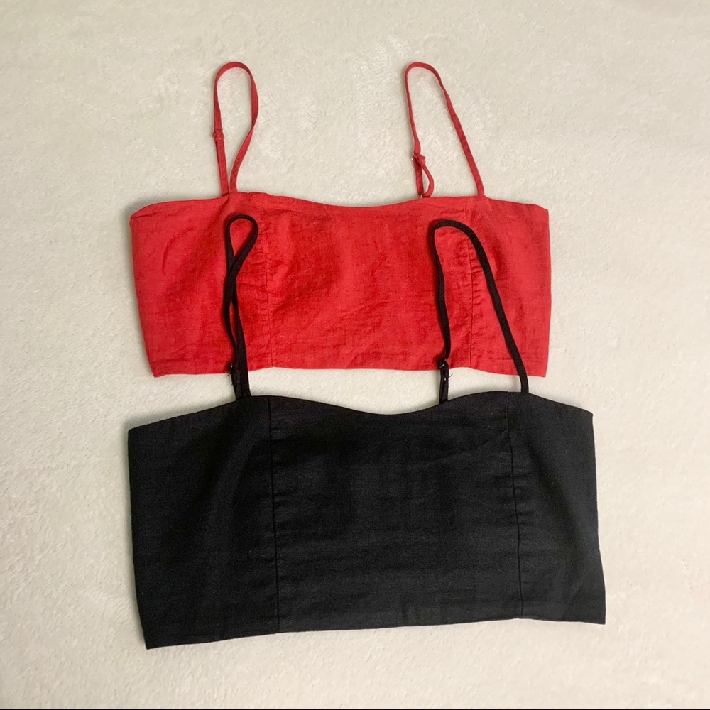 Brandy Melville Crop Tops Black and Red Women’s S